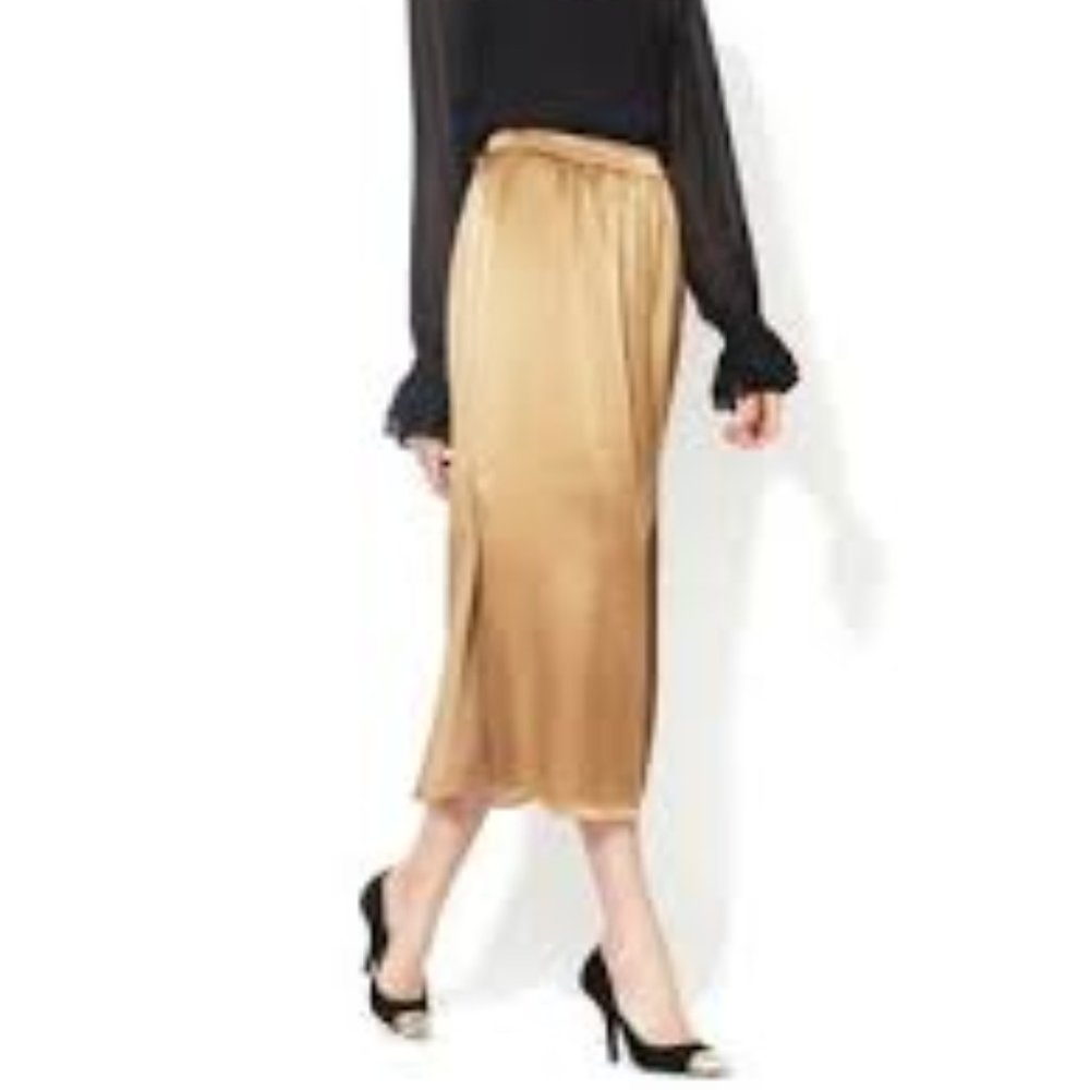 Rachel Zoe Gold Midi Skirt